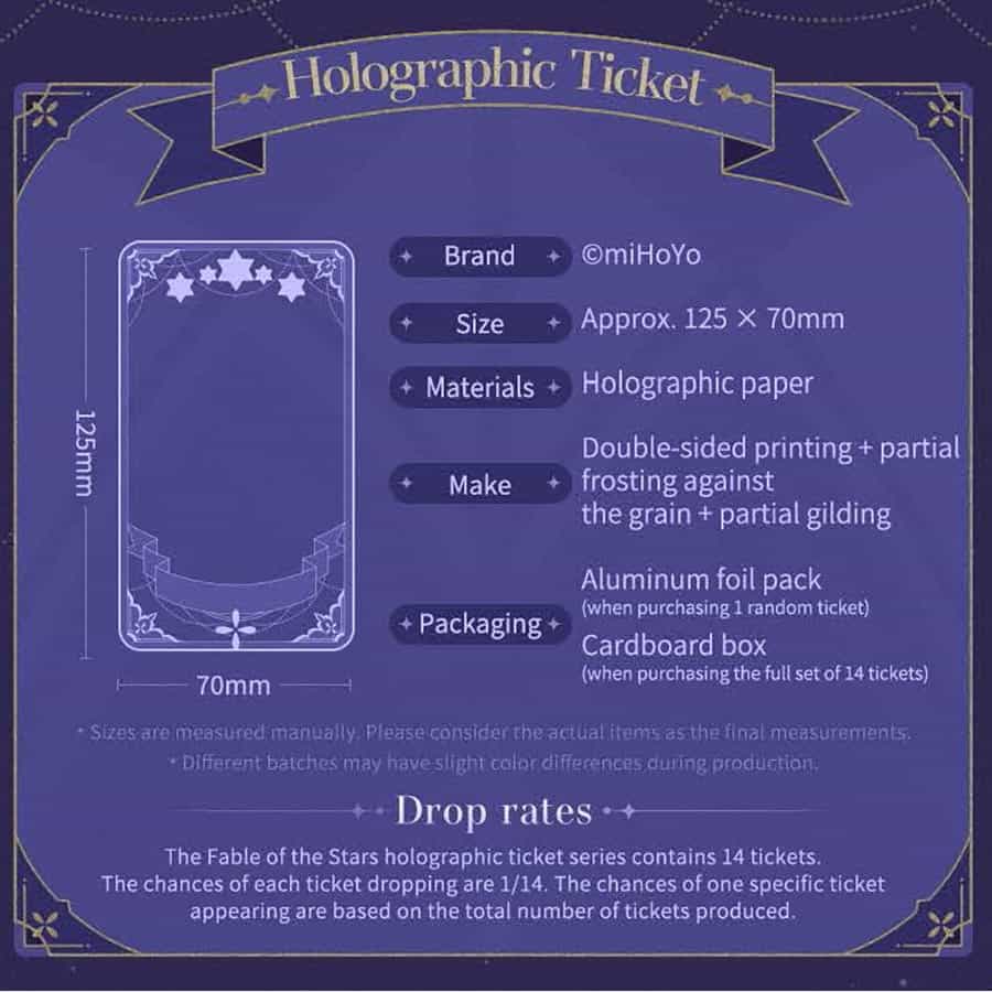 2024 Kakawow Holographic Tickets of Honkai Star Rail Box