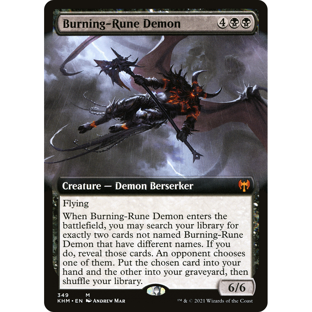 Burning-Rune Demon (Extended Art) (KHM-349) - Kaldheim: (Extended Art) Foil