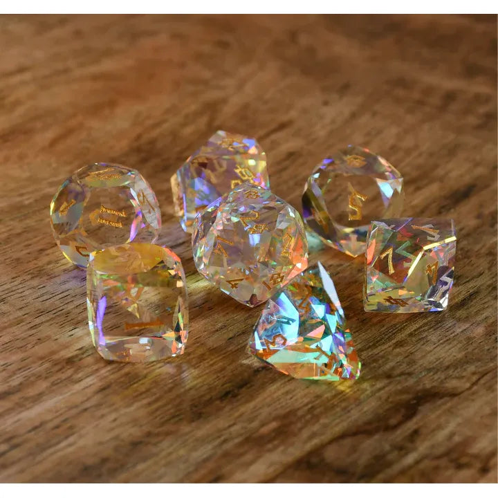 Misty Mountain - Diamond Prism - 7-set Multifaceted Glass Dice