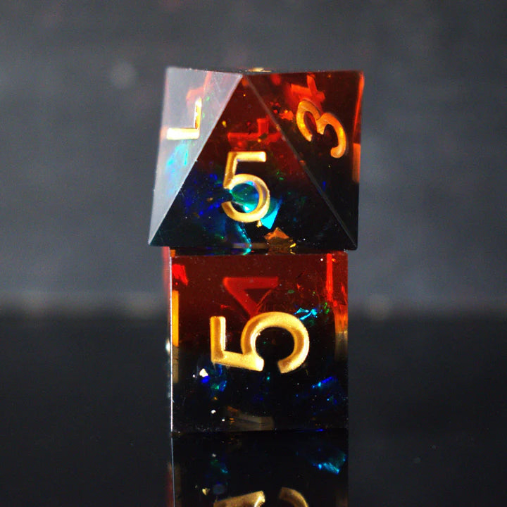 Misty Mountain - Hellish Rebuke Sharp-Edged - 7-set Resin Dice