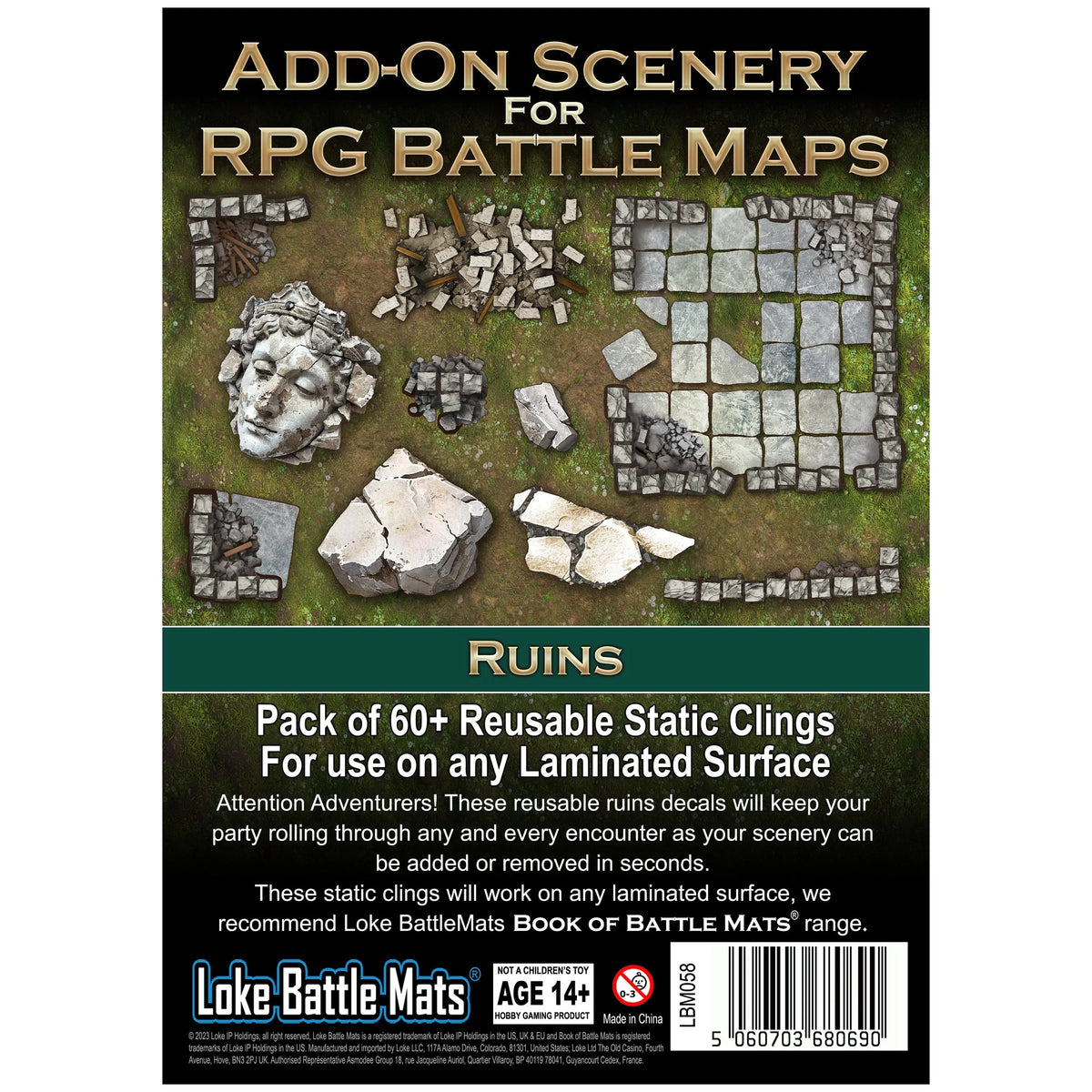 Add-On Scenery for RPG Battle Mats: Ruins