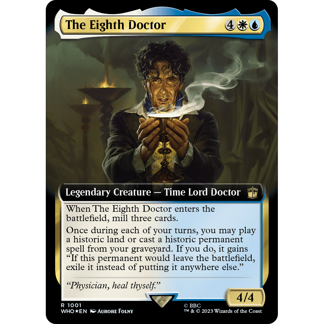 The Eighth Doctor (Extended Art) (Surge Foil) (WHO-1001) - Doctor Who: (Extended Art) Foil