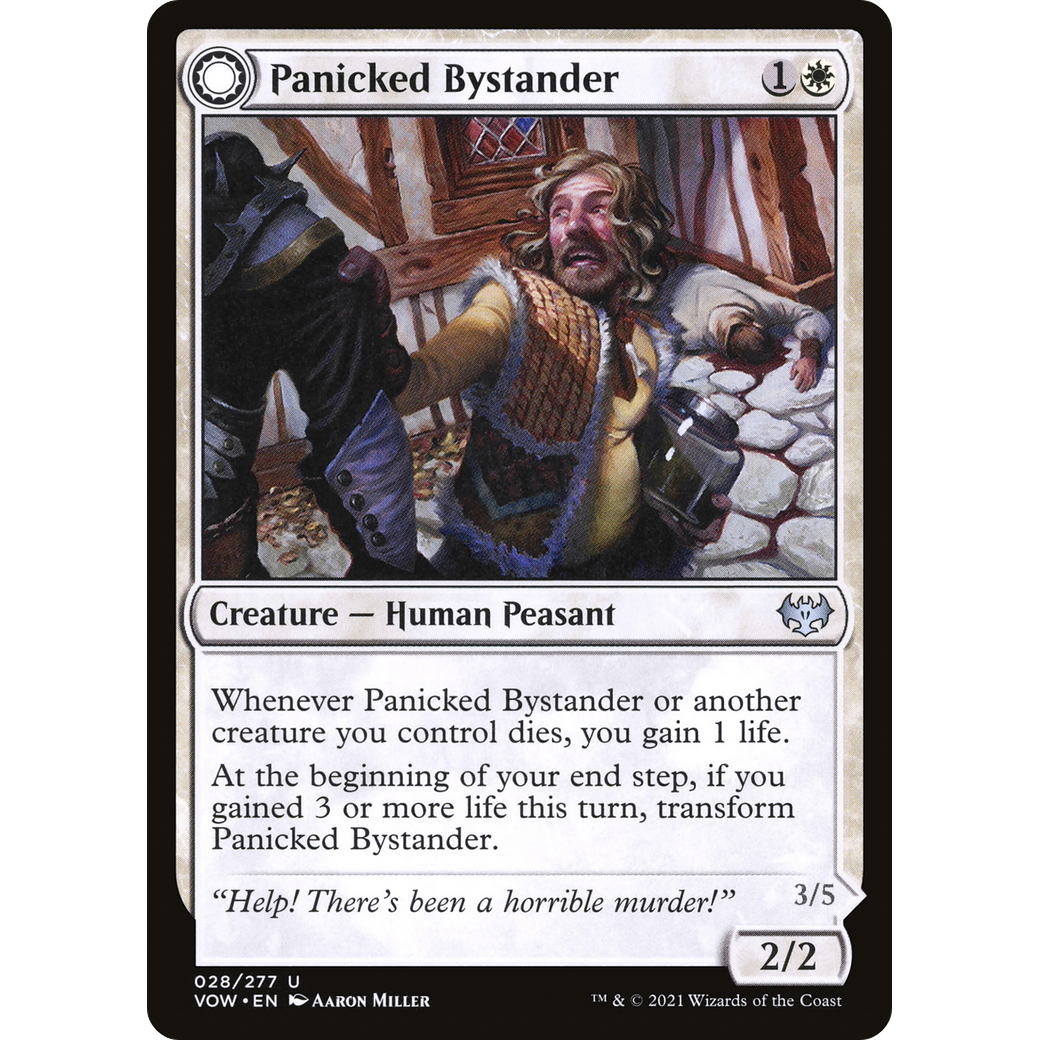 Panicked Bystander (VOW-028) - Innistrad: Crimson Vow: (Double Faced Transform) Foil