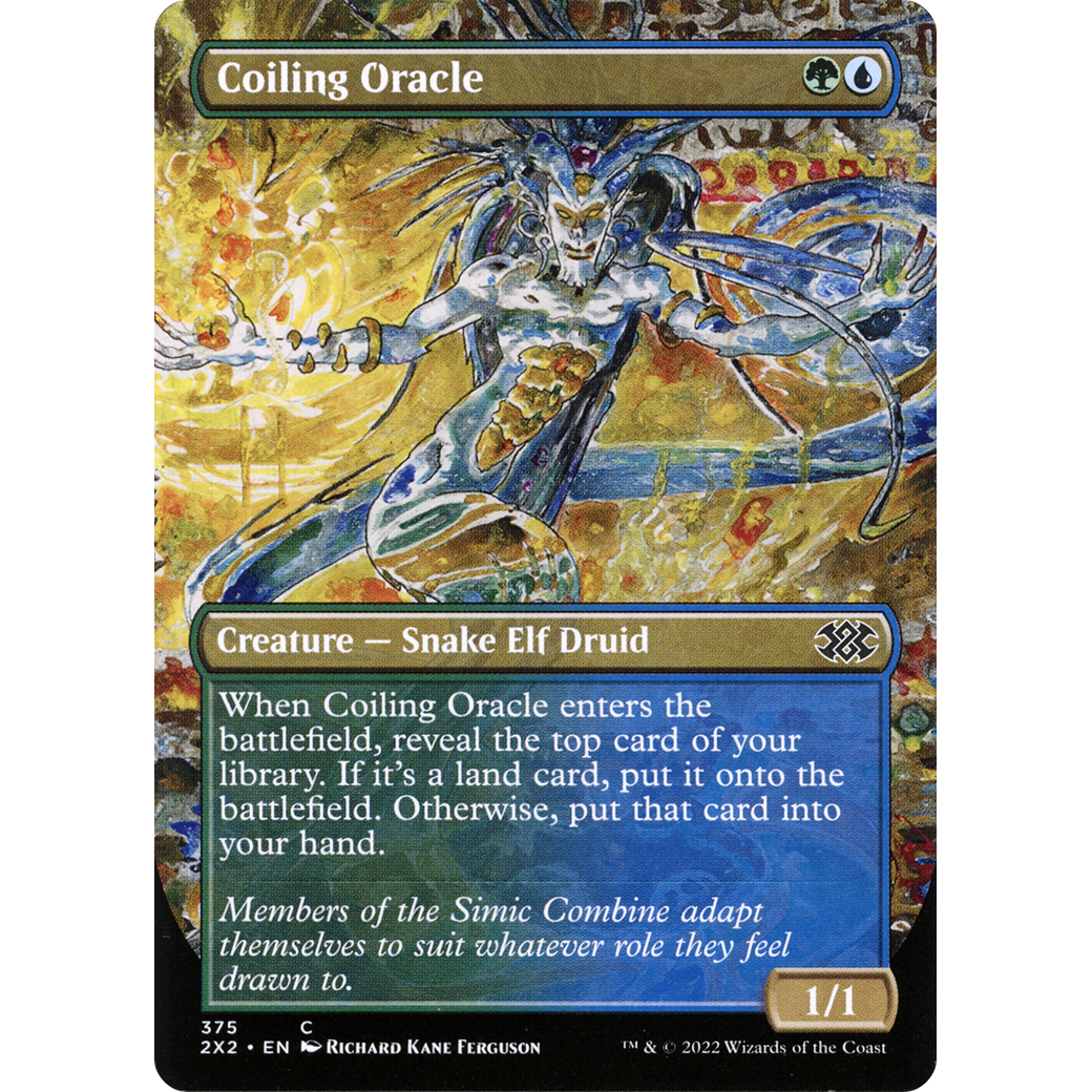 Coiling Oracle (Borderless) (2X2-375) - Double Masters 2022 (Borderless) Foil