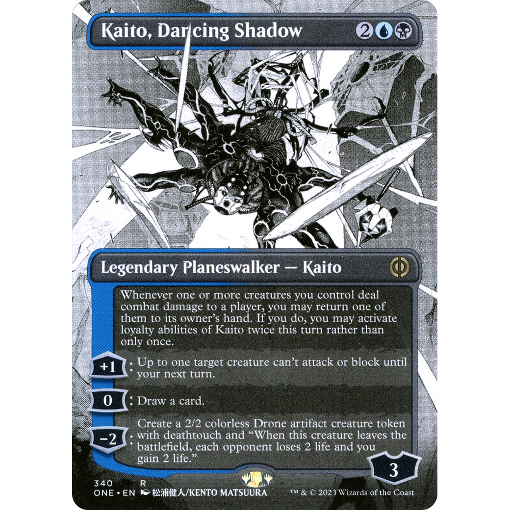 Kaito, Dancing Shadow (ONE-340) - Phyrexia: All Will Be One: (Showcase) (Borderless) Foil