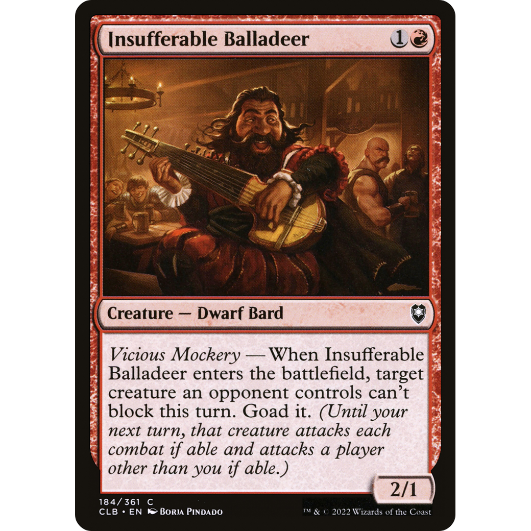 Insufferable Balladeer (CLB-184) - Commander Legends: Battle for Baldur's Gate