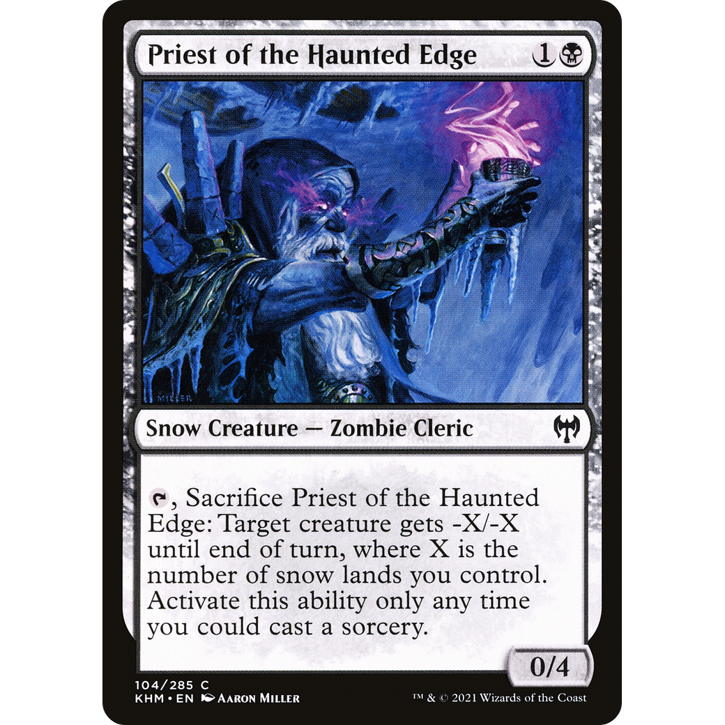 Priest of the Haunted Edge (KHM-104) - Kaldheim: (snow) Foil