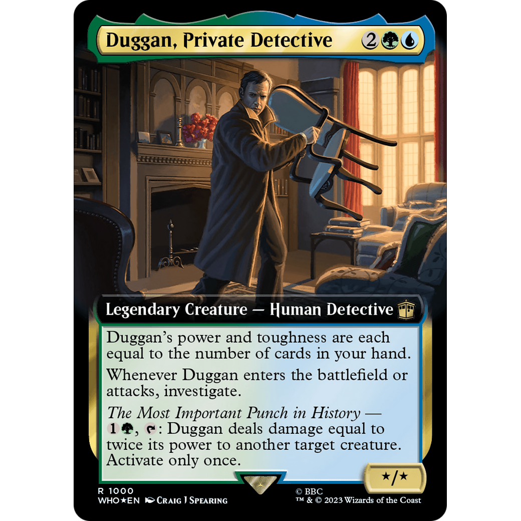 Duggan, Private Detective (Extended Art) (Surge Foil) (WHO-1000) - Doctor Who: (Extended Art) Foil