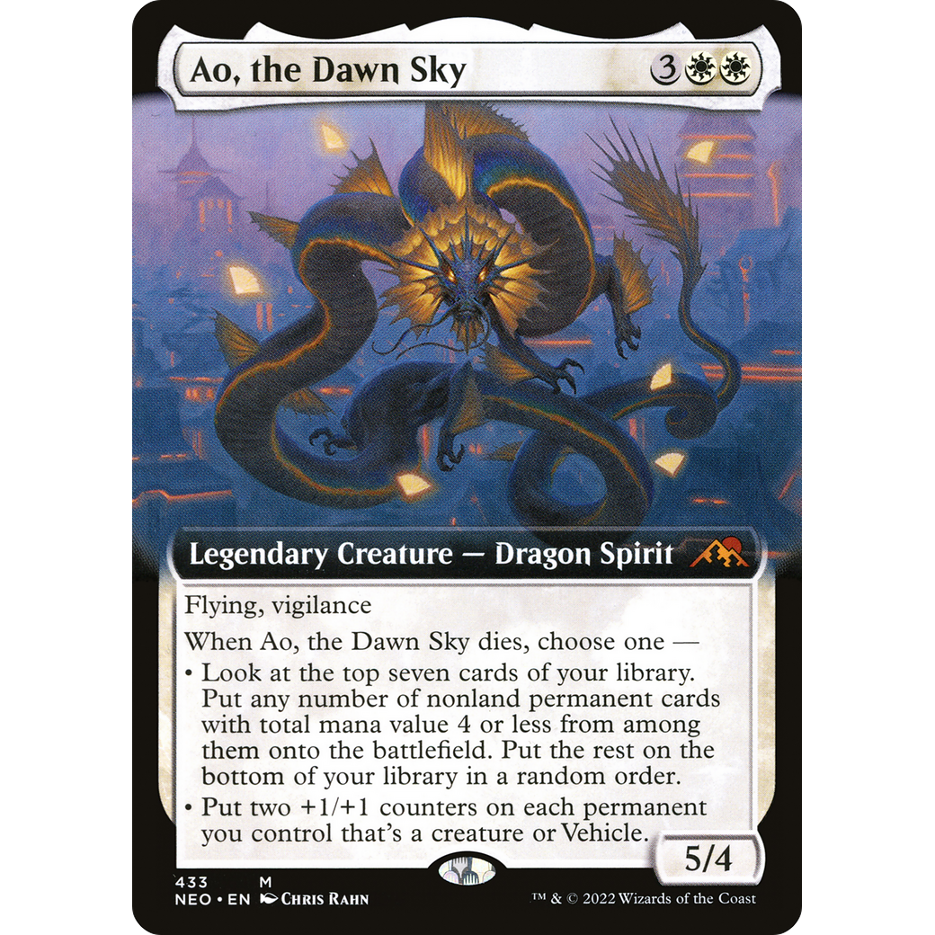 Ao, the Dawn Sky (NEO-433) - Kamigawa: Neon Dynasty: (Extended Art)