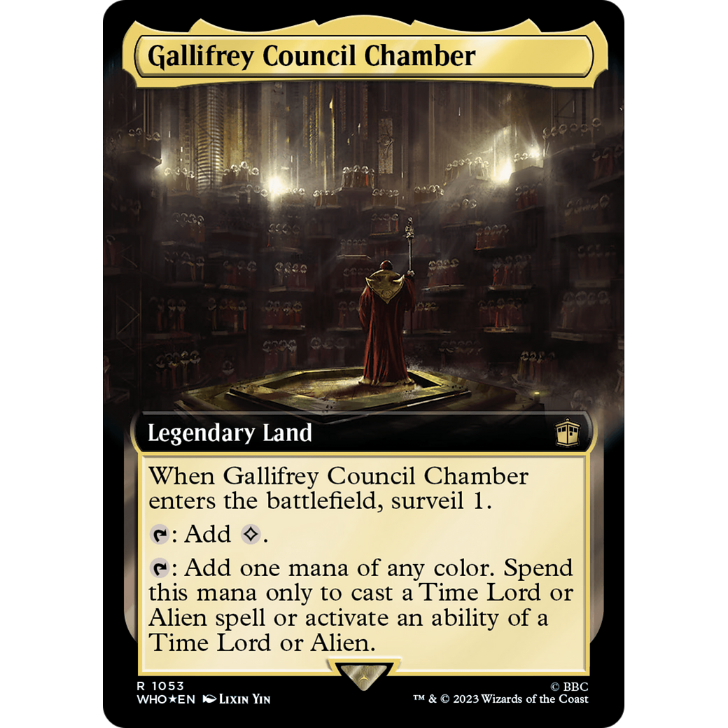 Gallifrey Council Chamber (Extended Art) (Surge Foil) (WHO-1053) - Doctor Who: (Extended Art) Foil