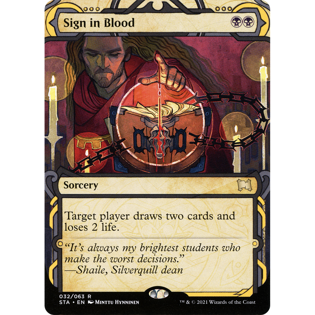 Sign in Blood (STA-032) - Strixhaven Mystical Archive: (Showcase) (Borderless) Foil