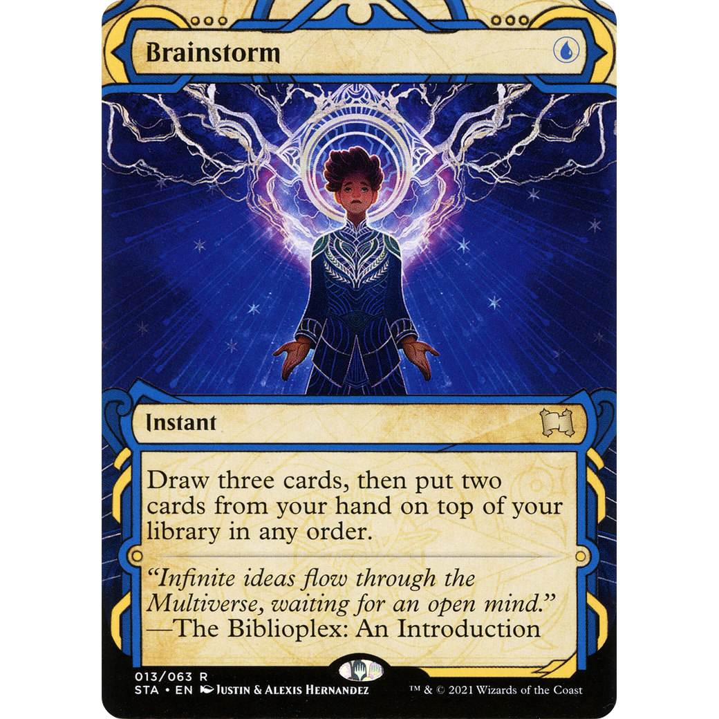 Brainstorm (STA-013) - Strixhaven Mystical Archive: (Showcase) (Borderless) Foil