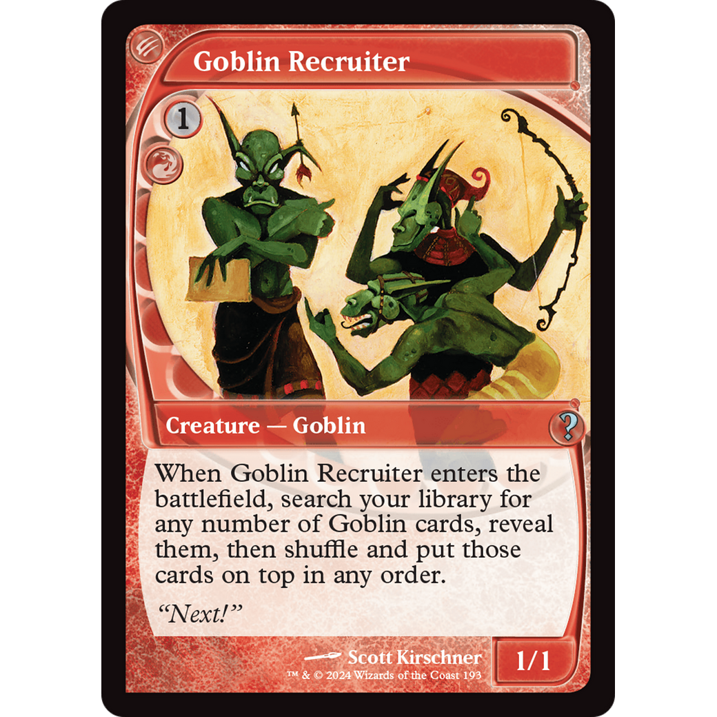 Goblin Recruiter (Future Sight) (MB2-193) - Mystery Booster 2