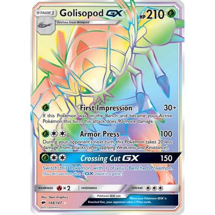 Golisopod GX (Secret) 148/147 - SM  Burning Shadows Holofoil
