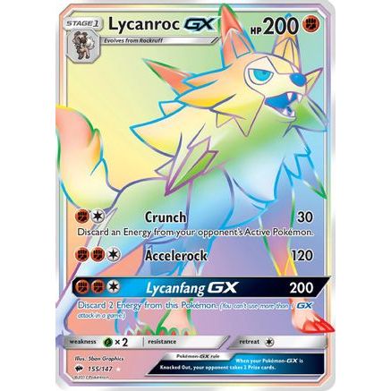 Lycanroc GX (Secret) 155/147 - SM  Burning Shadows Holofoil
