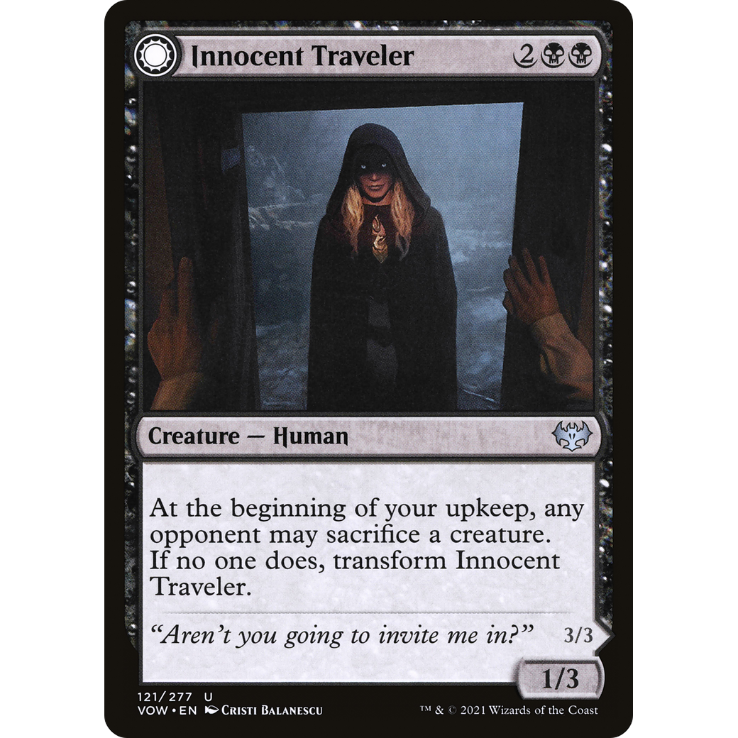 Innocent Traveler (VOW-121) - Innistrad: Crimson Vow: (Double Faced Transform) Foil
