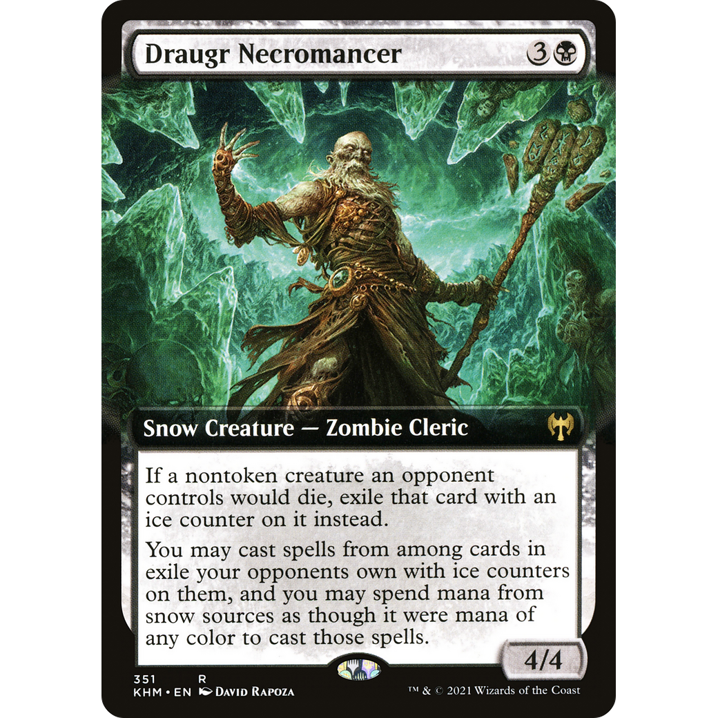 Draugr Necromancer (Extended Art) (KHM-351) - Kaldheim: (Extended Art, snow)