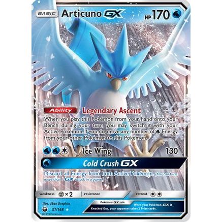 Articuno GX 31/168 - SM  Celestial Storm Holofoil