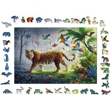 Jungle Tiger 500pc Wooden Puzzle