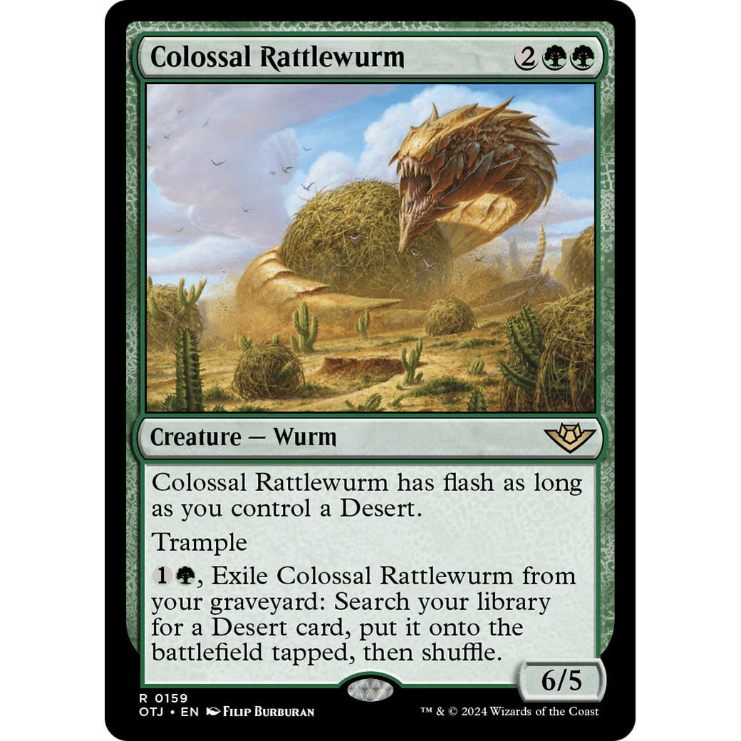 Colossal Rattlewurm (OTJ-159) - Outlaws of Thunder Junction