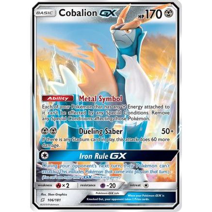 Cobalion GX 106/181 - SM  Team Up Holofoil