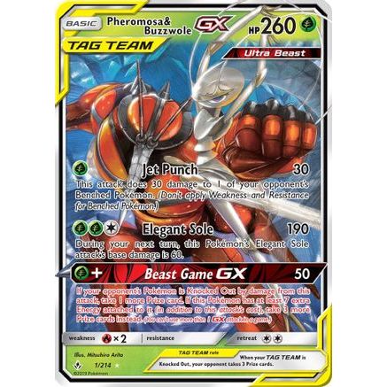 Pheromosa & Buzzwole GX 1/214 - SM  Unbroken Bonds Holofoil