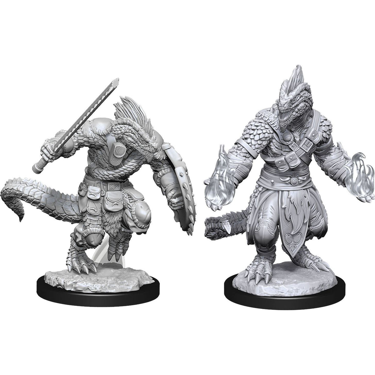 W15 Lizardfolk Barbarian & Lizardfolk Cleric Miniatures