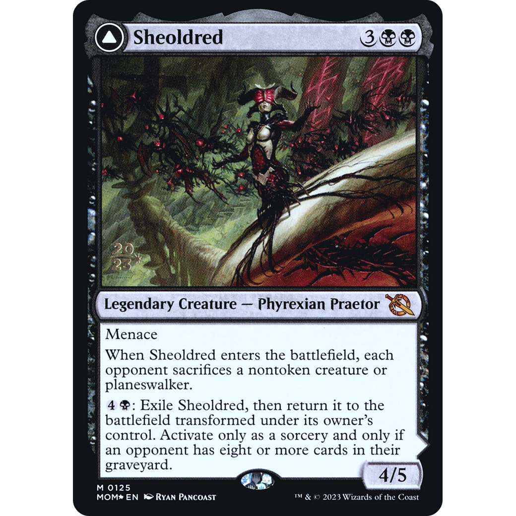 Sheoldred // The True Scriptures (PRE-125S) - March of the Machine Promos Foil