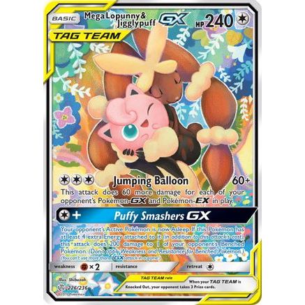 Mega Lopunny & Jigglypuff GX (Alternate Full Art) 226/236 - SM  Cosmic Eclipse Holofoil