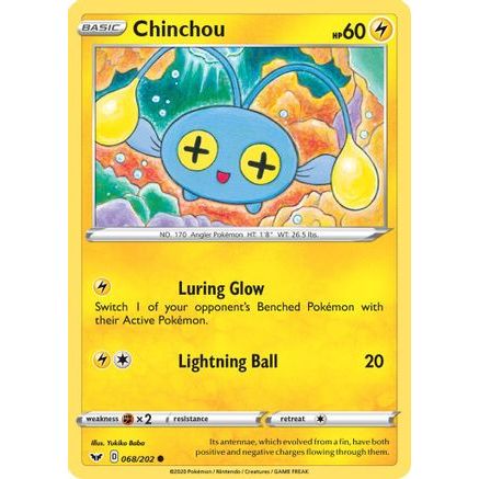 Chinchou (068) 68/202 - SWSH01 Sword & Shield Base Set Reverse Holofoil