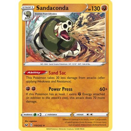 Sandaconda (110) 110/202 - SWSH01 Sword & Shield Base Set Reverse Holofoil