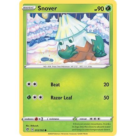 Snover 12/192 - SWSH02 Rebel Clash Reverse Holofoil