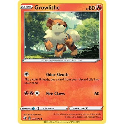 Growlithe 27/192 - SWSH02 Rebel Clash Reverse Holofoil