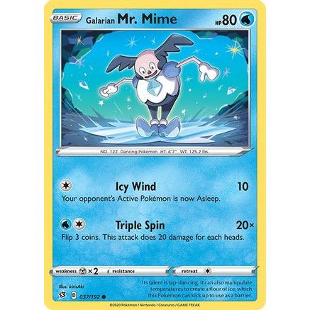 Galarian Mr. Mime 37/192 - SWSH02 Rebel Clash Reverse Holofoil