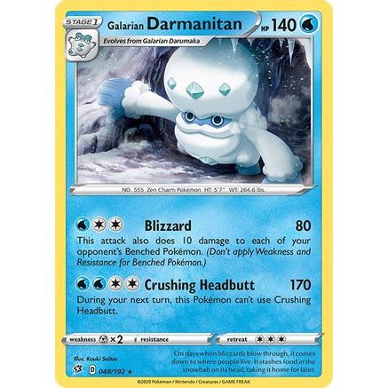 Galarian Darmanitan 48/192 - SWSH02 Rebel Clash Reverse Holofoil