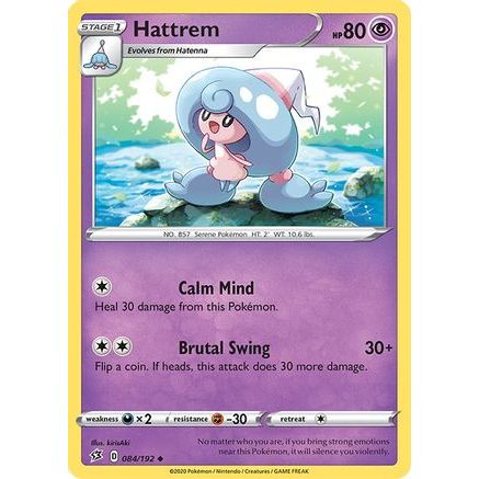 Hattrem 84/192 - SWSH02 Rebel Clash Reverse Holofoil