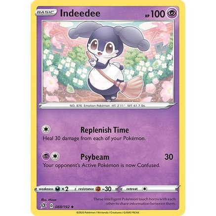 Indeedee 88/192 - SWSH02 Rebel Clash Reverse Holofoil