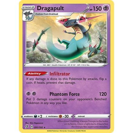 Dragapult 91/192 - SWSH02 Rebel Clash Reverse Holofoil