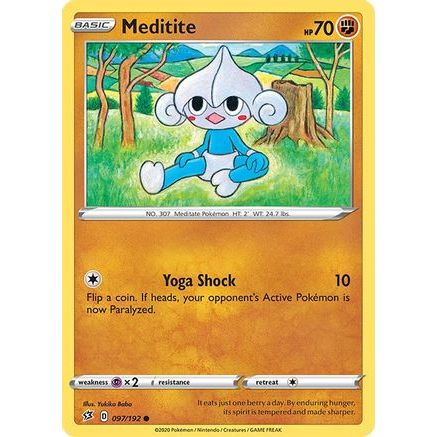 Meditite 97/192 - SWSH02 Rebel Clash Reverse Holofoil