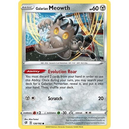 Galarian Meowth 126/192 - SWSH02 Rebel Clash