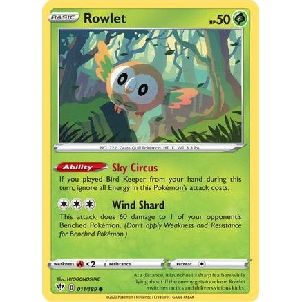 Rowlet 11/189 - SWSH03 Darkness Ablaze Reverse Holofoil