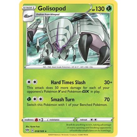 Golisopod 18/189 - SWSH03 Darkness Ablaze Reverse Holofoil