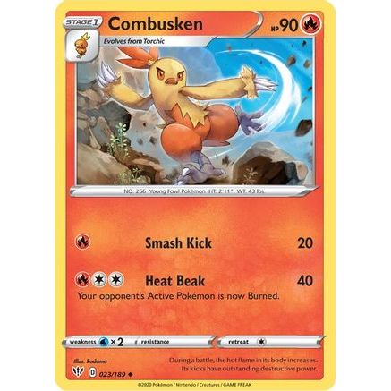 Combusken 23/189 - SWSH03 Darkness Ablaze Reverse Holofoil