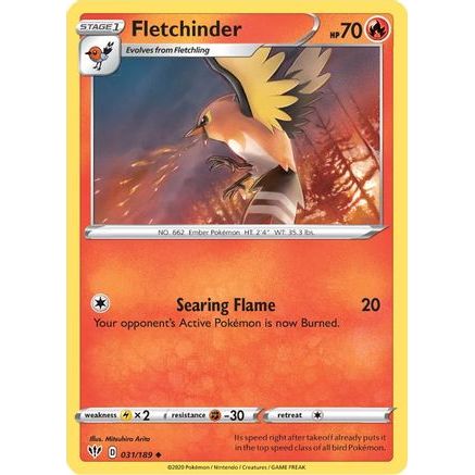 Fletchinder 31/189 - SWSH03 Darkness Ablaze Reverse Holofoil