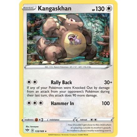 Kangaskhan 133/189 - SWSH03 Darkness Ablaze Reverse Holofoil