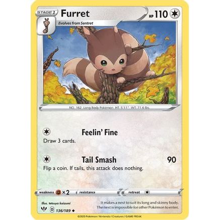 Furret 136/189 - SWSH03 Darkness Ablaze