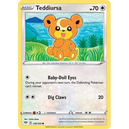 Teddiursa 138/189 - SWSH03 Darkness Ablaze Reverse Holofoil