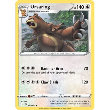 Ursaring 139/189 - SWSH03 Darkness Ablaze Reverse Holofoil