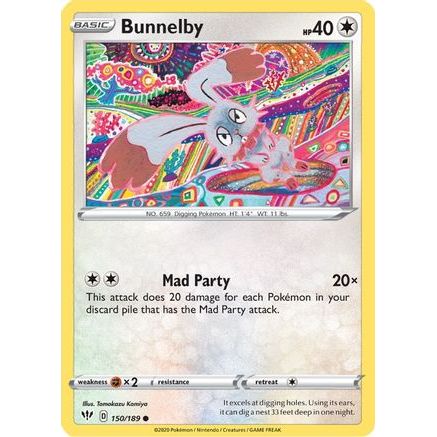 Bunnelby 150/189 - SWSH03 Darkness Ablaze Reverse Holofoil