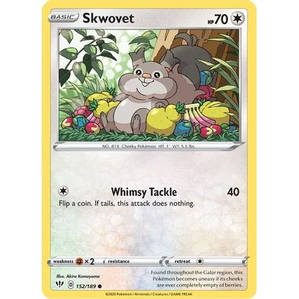Skwovet 152/189 - SWSH03 Darkness Ablaze